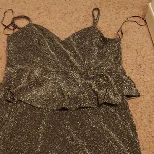Silver peplum dress